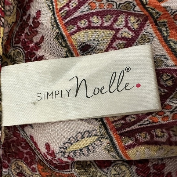 Simply Noelle Womens Top OS Red Paisley Sparkle Tassel Open Classic Boho Hippie - Picture 10 of 15